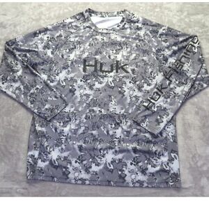 HUK Performance Fishing Long Sleeve Camo Shirt Men's Size L